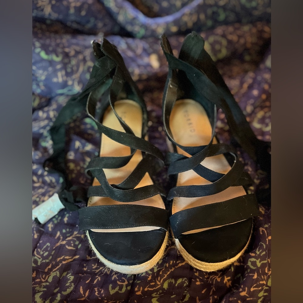 Torrid Strappy Flatform Espadrille Faux Suede Sandal
